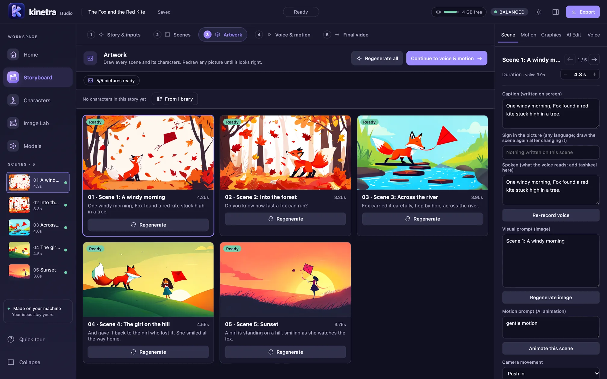 Each scene is drawn in your style