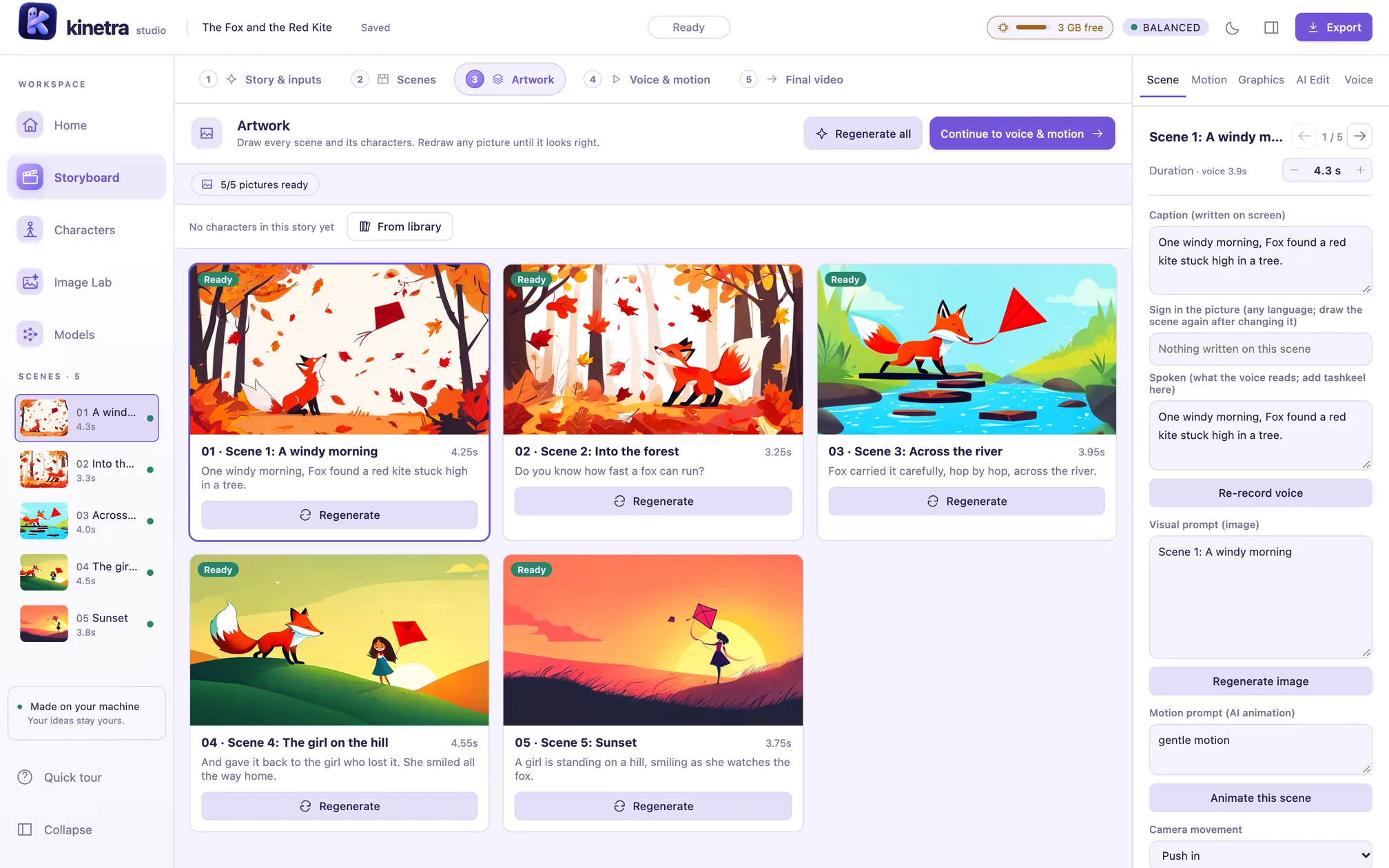 Each scene is drawn in your style